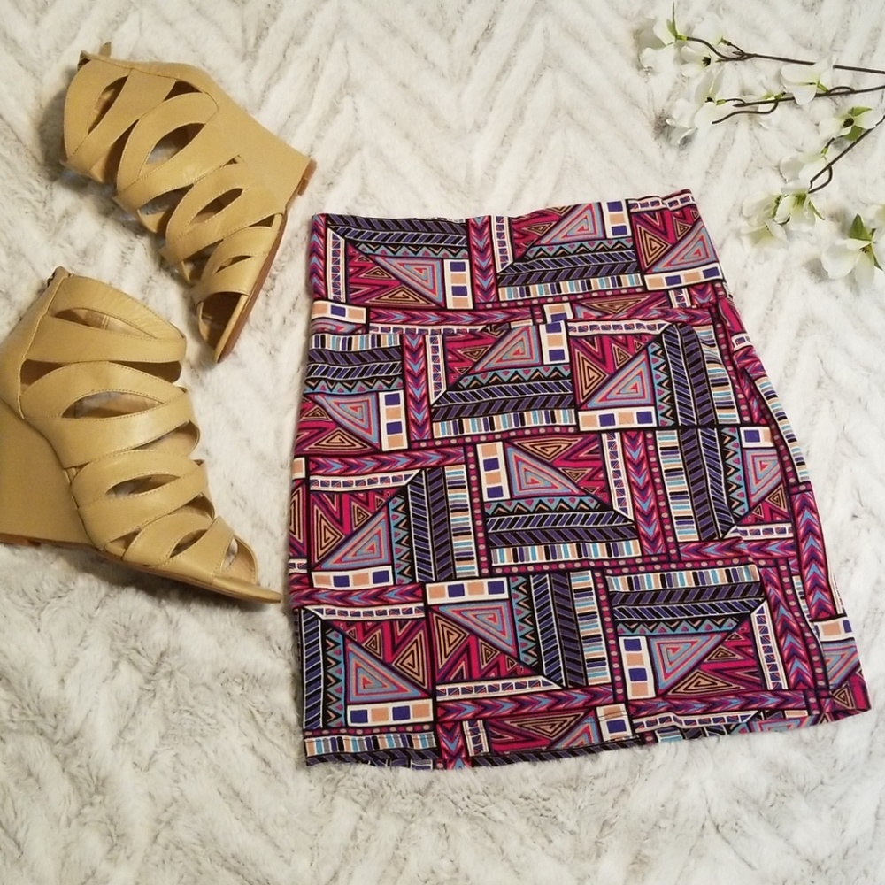 Charlotte Russe Bodycon Aztec Skirt